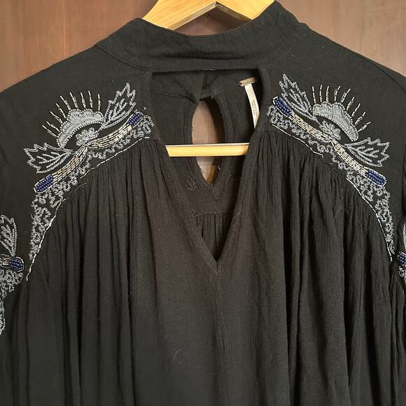 FREE PEOPLE | Sweet Fantasy Beaded Boho Flowy Beaded Top | Size Small - Picture 6 of 10